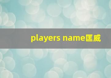 players name匡威